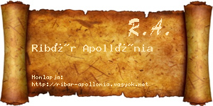 Ribár Apollónia névjegykártya